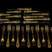 23-24k gold-plated ‘Solingen’ cutlery, 20th century