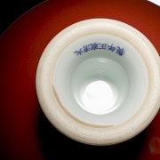 Porcelain cup with two-colour glaze, with Yongzheng mark