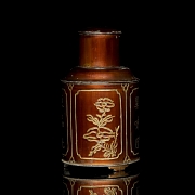 Lata para té de metal esmaltado, s.XX