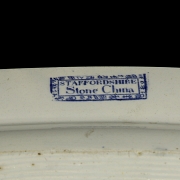 柳树纹托盘，石质瓷器，斯塔福德郡，十九世纪