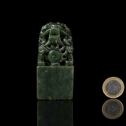 Sello de jade verde espinaca 