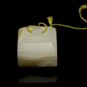 Sello cuadrangular de jade, dinastía Qing