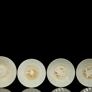 Juego de cuatro cuencos de porcelana china, dinastía Ming