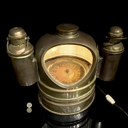 Navigation compass in logbook, early 20th century