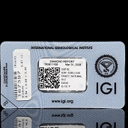 Diamante natural en talla brillante, 0.67 ct, certificado IGI