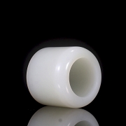 Conjunto caja y anillo de jade blanco de Hetian, dinastía Qing