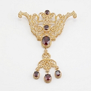 Aderezo de Fallera rojo Rubí y dorado - 1