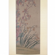 Chinese painting ‘Flowers and Butterflies’, signed Ma Quan