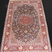 Alfombra fina Persa de Isfahan con base de Seda - 1