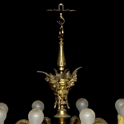 Eight-armed bronze lamp, 20th century - 1