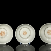 Seis platos de porcelana policromada, s.XX - 4