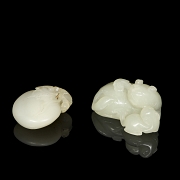 Dos figuras de jade blanco 