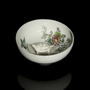 Glazed porcelain bowl, ‘Turtle and Chrysanthemums,’ 20th century