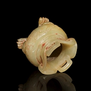 Incensario de jade blanco tallado, periodo Reinos Combatientes