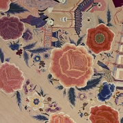 Mantón de Manila bordado con decoración Chinoiserie, s. XX
