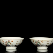 Pareja de cuencos de porcelana 