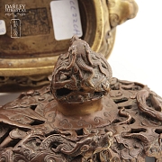 Incensario Chino de bronce siglo XVII - 6