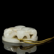 Colgante Bi de jade blanco 