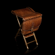 Silla de caza en piel de cocodrilo Famars