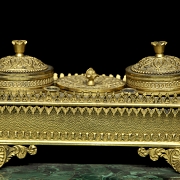 Louis XIV style scribe's desk on malachite, 19th century - 6