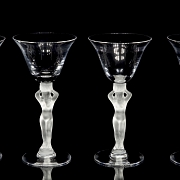 Set of ten sculptural ‘Venus’ glasses, Bayel, 20th century