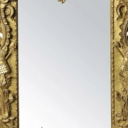 Regency-style gilded wooden mirror, 19th century