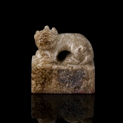 Carved jade seal ‘Beast resting’, Ming dynasty