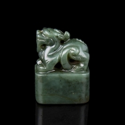 Green jade ‘Mythical Dragon’ seal, Qing dynasty
