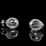 Pendientes en oro blanco de 18 kt con aguamarinas y diamantes