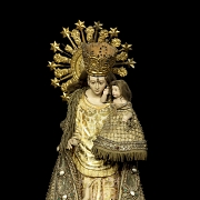 Polychrome ceramic sculpture “Virgen de los Desamparados”, 19th century