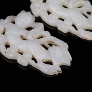 Pareja de placas de jade blanco