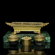 Louis XIV style scribe's desk on malachite, 19th century - 7