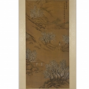 Chinese painting ‘Landscape with Plum Blossoms’, signed Yun Shouping