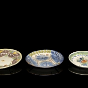 三件套釉面陶瓷盘，20世纪