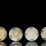 Juego de ocho platos de cerámica esmaltada, dinastía Ming - 2