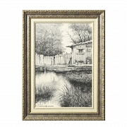 Rafael Garrich (1930–1994) ‘Courtyard facing the lake’