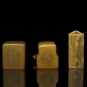 三枚寿山石印章，20世纪 - 1