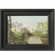 19th century French school ‘House by the River’ 1896