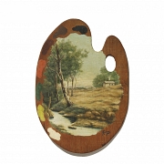 Painter's palette, ‘Country Landscape’, 19th century