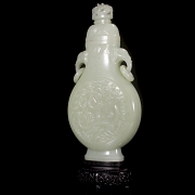 Jarrón de jade blanco de Hetian