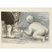 亨利·摩尔（1898–1986）《嬉戏的孩童》，约1983年