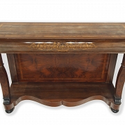 Empire console table with floral marquetry, 20th century