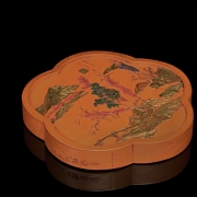 Pieza de tinta de cinabrio, dinastía Qing