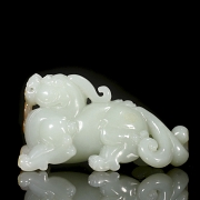 Hetian white jade sculpture ‘Mythical Beast’, Qing dynasty