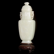 Jarrón de jade blanco de Hetian 