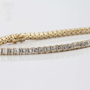 Pulsera riviére en oro amarillo de 18k y diamantes. - 6