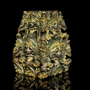 Base de pilar de madera policromada