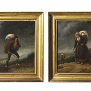 18th century Spanish school ‘Peasant couple’
