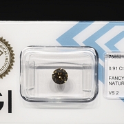 Diamante natural talla brillante, 0.91 ct, certificado IGI
