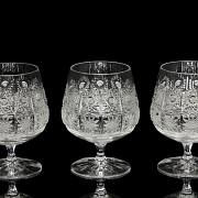 Set of glassware with jug and six glasses, 20th century